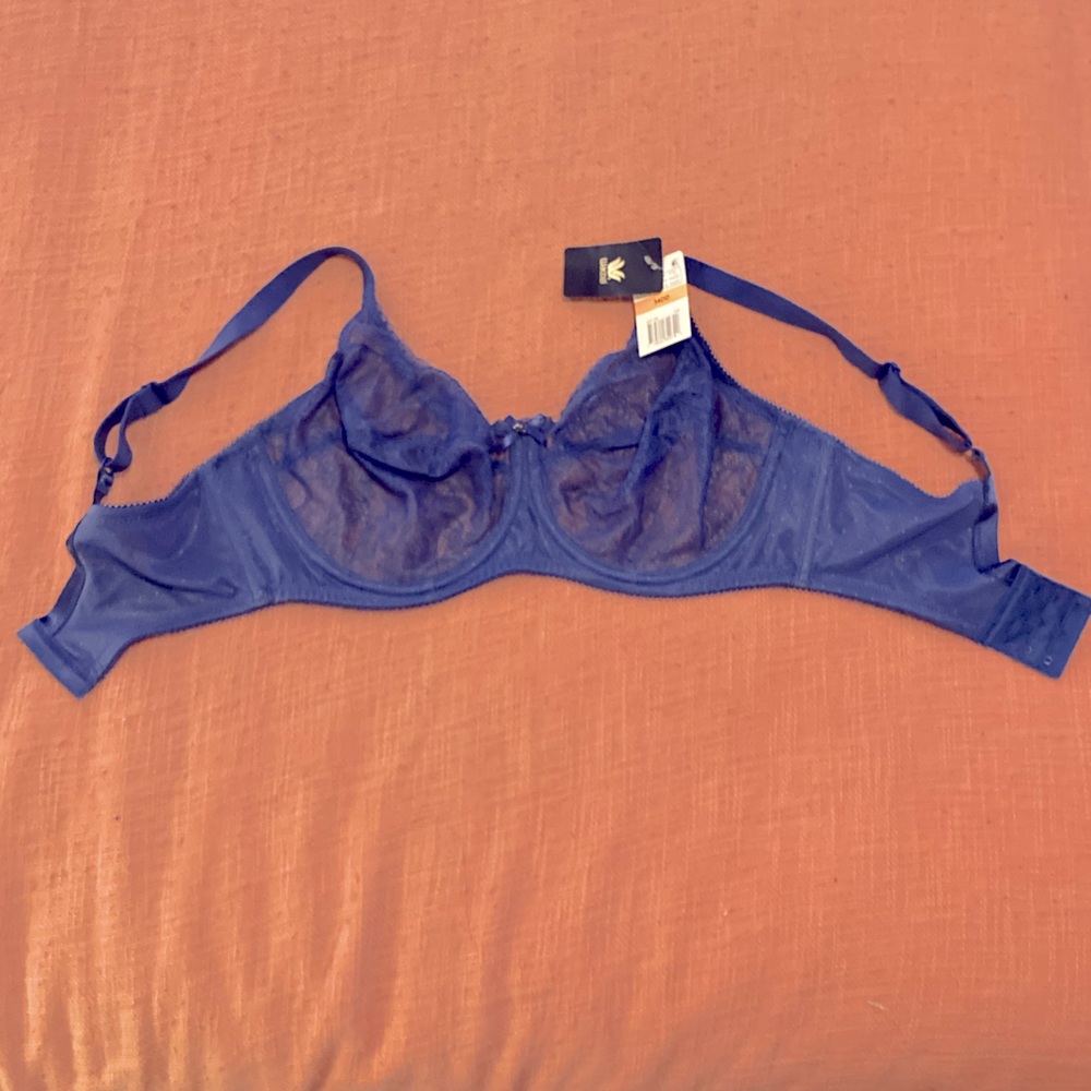 Wacoal Women’s Retro Chic Full-Figure Underwire Bra 34DD (deep ultramarine)